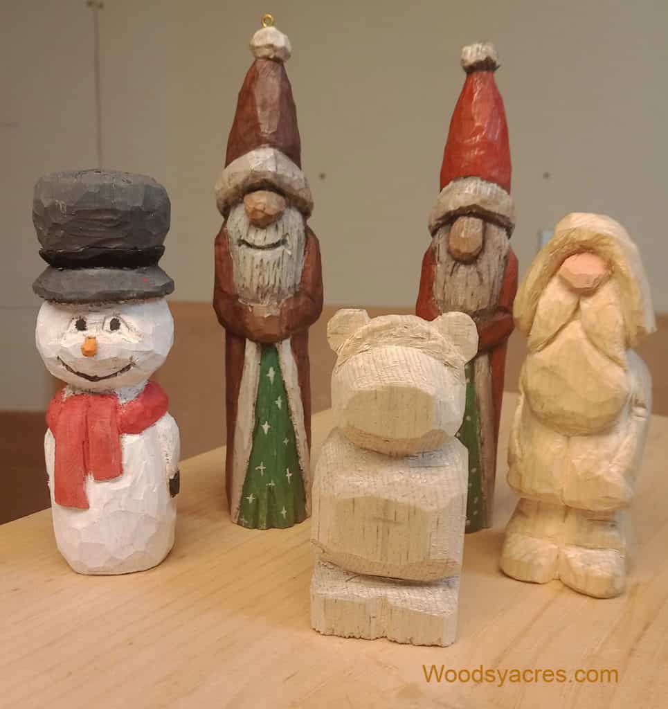 Wood Figurines Carved in Pine